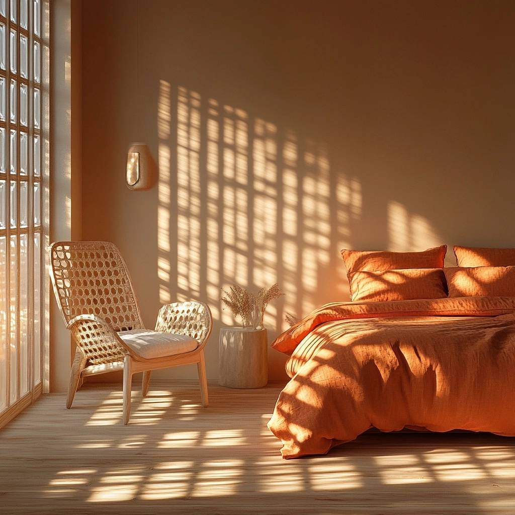burnt orange farmhouse bedroom 7