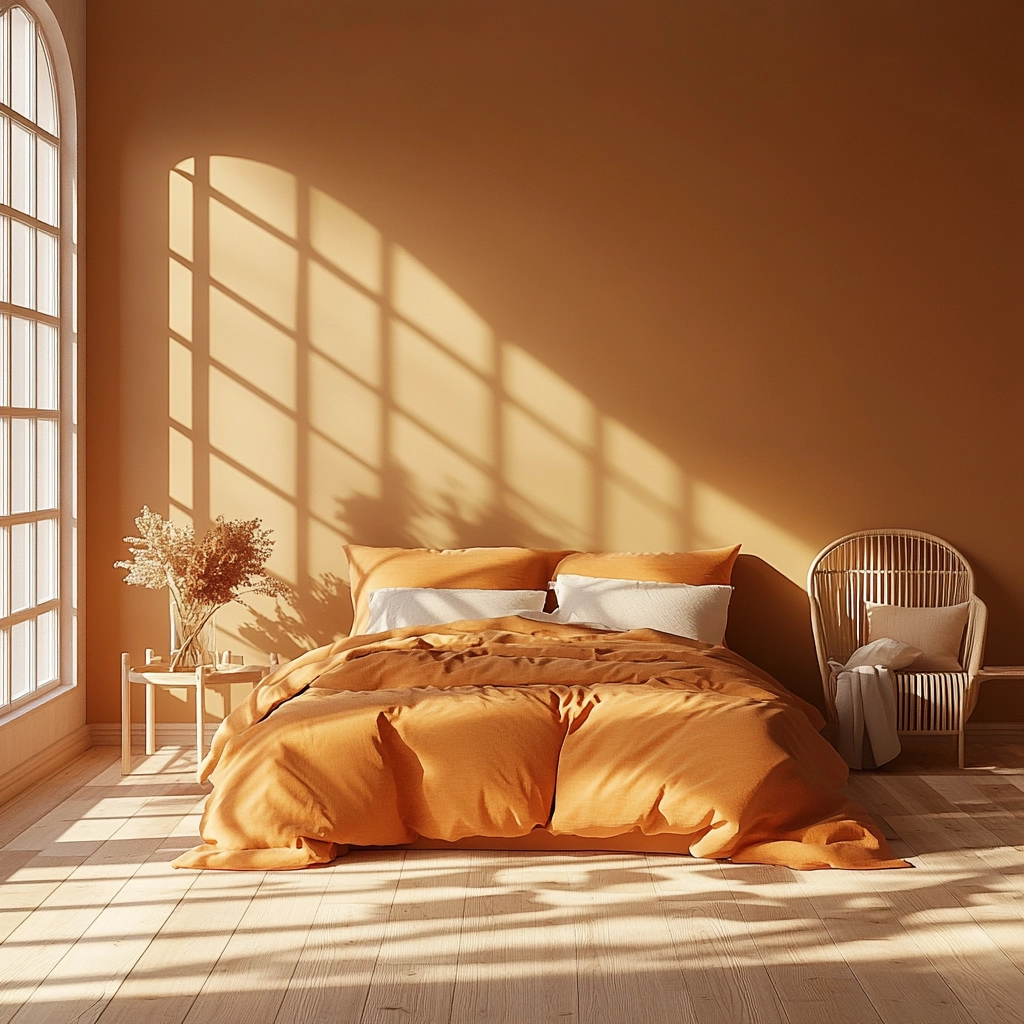 burnt orange farmhouse bedroom 8