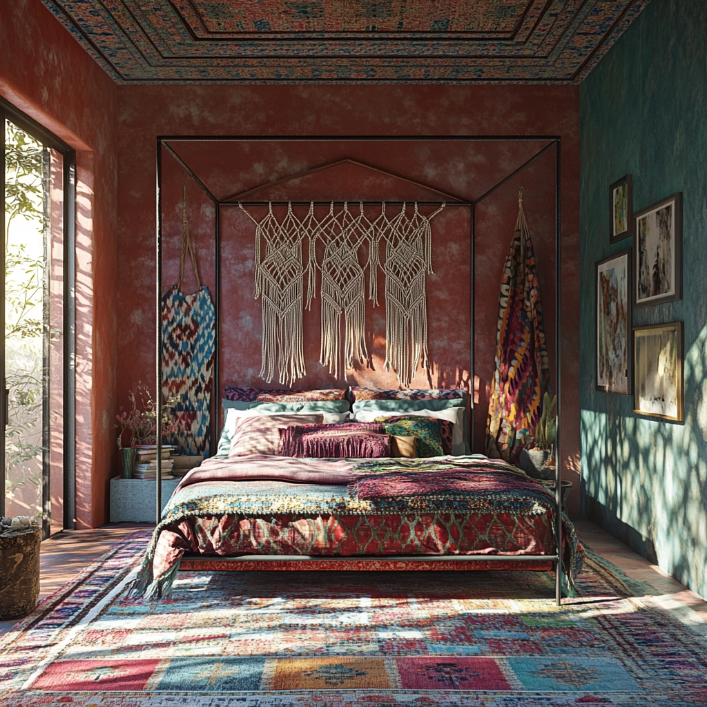 colorful farmhouse bedroom 10