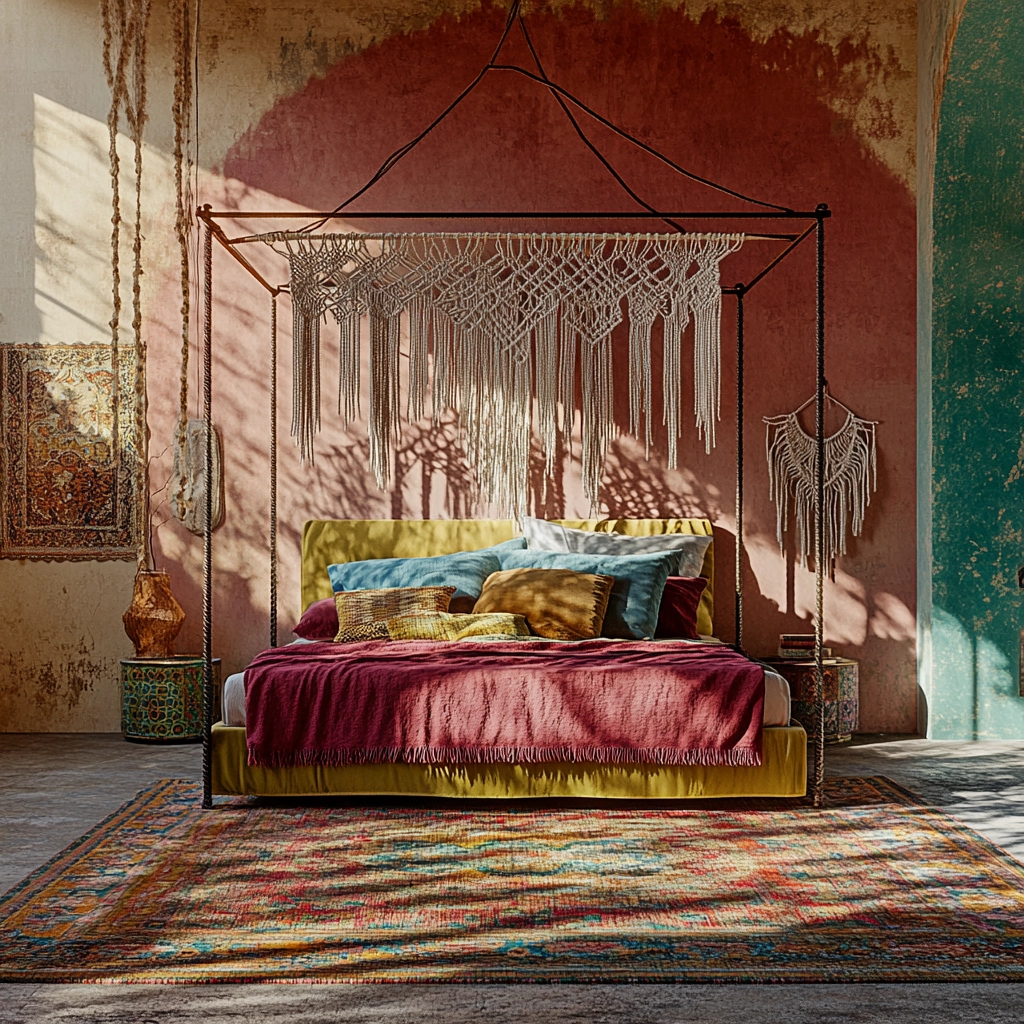 colorful farmhouse bedroom 11