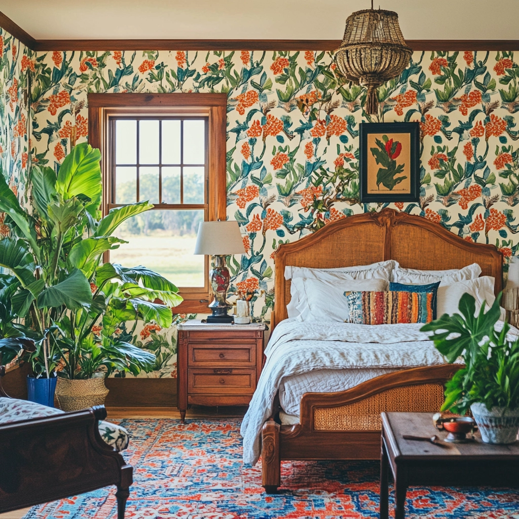 colorful farmhouse bedroom 22