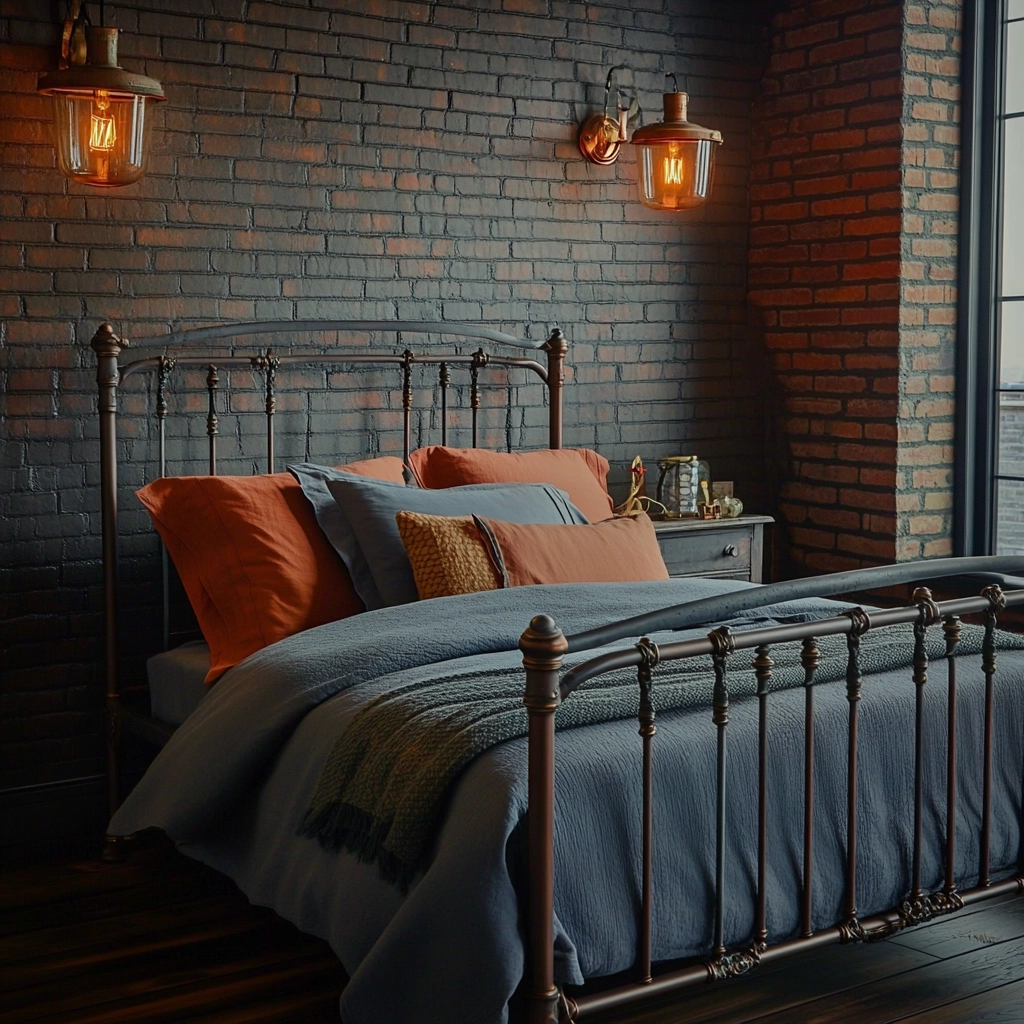 colorful farmhouse bedroom 36