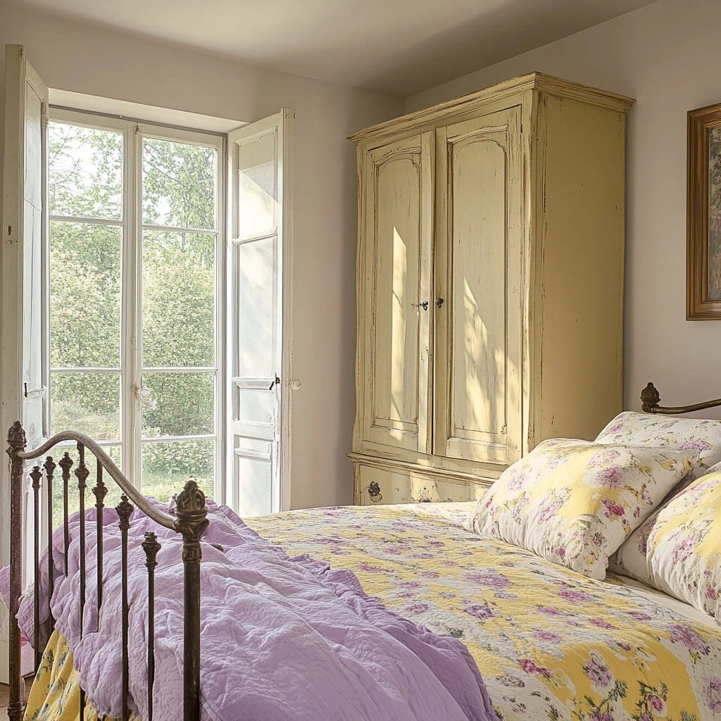 colorful farmhouse bedroom 37