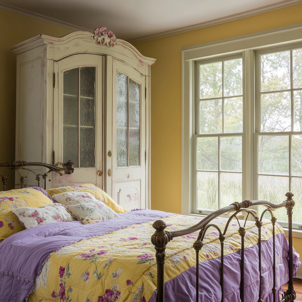 colorful farmhouse bedroom 38