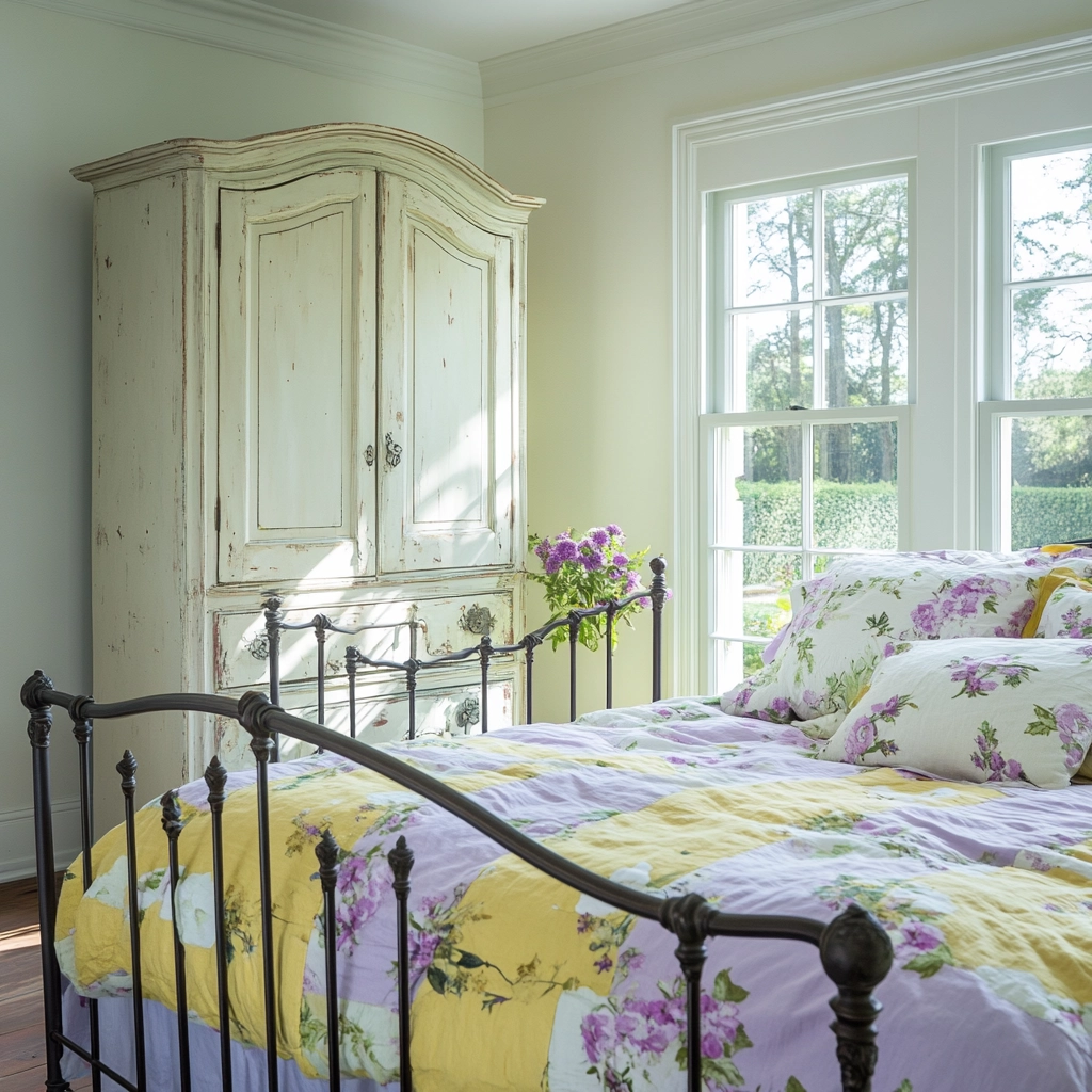 colorful farmhouse bedroom 40
