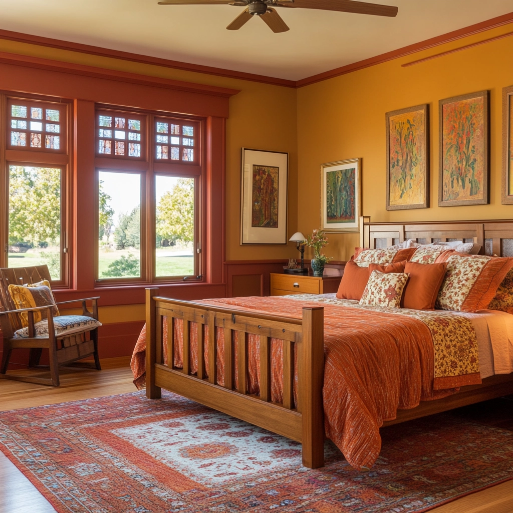 colorful farmhouse bedroom 42