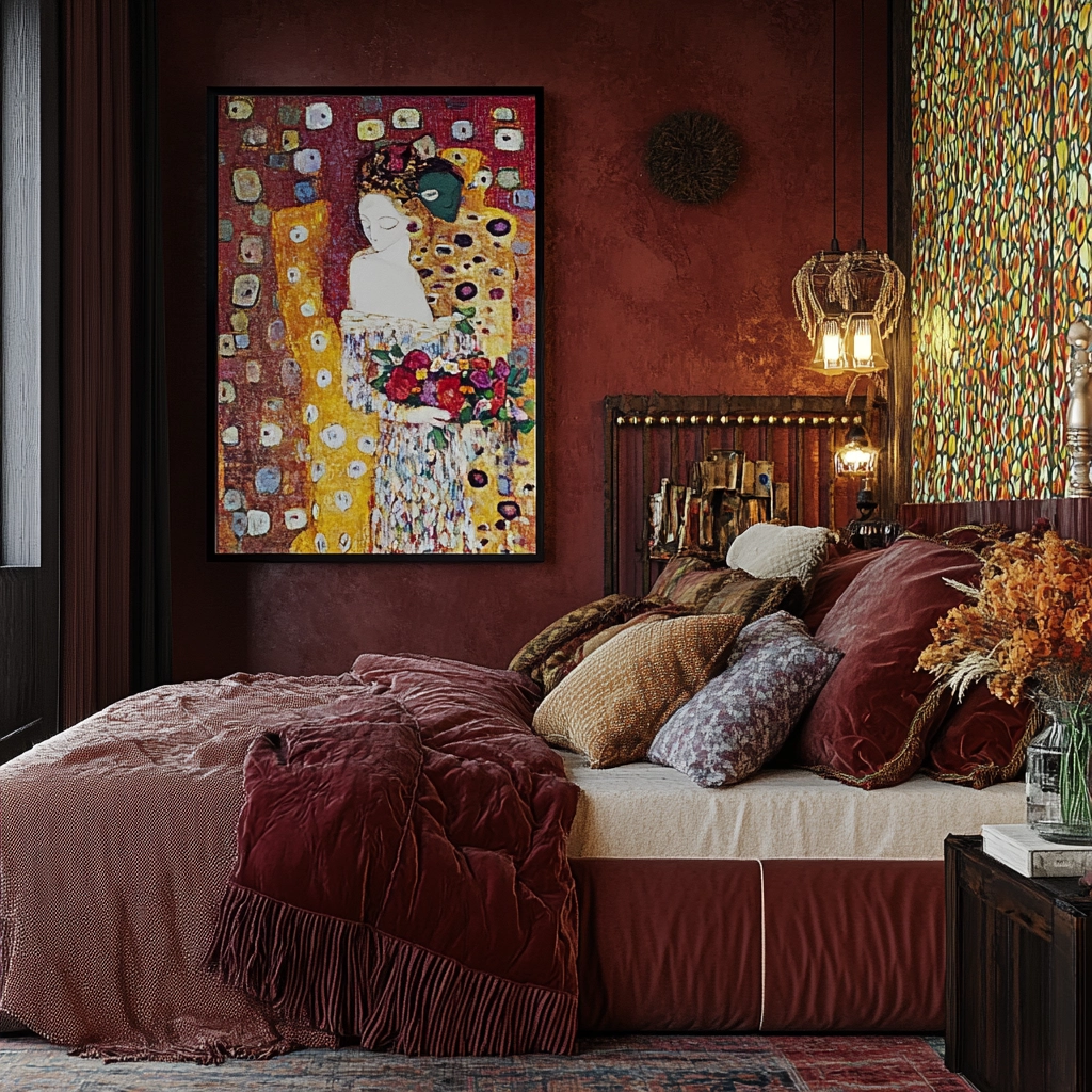 colorful farmhouse bedroom 50