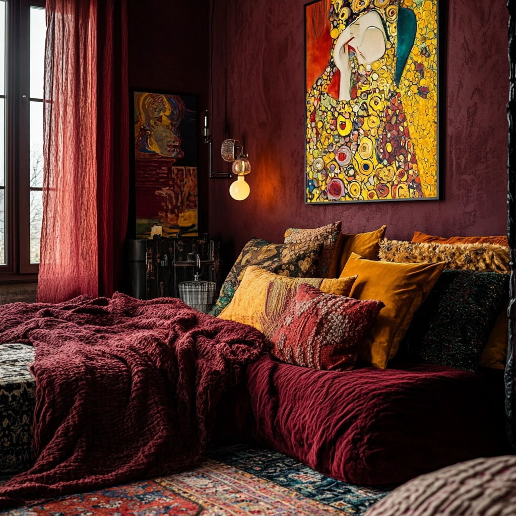 colorful farmhouse bedroom 52