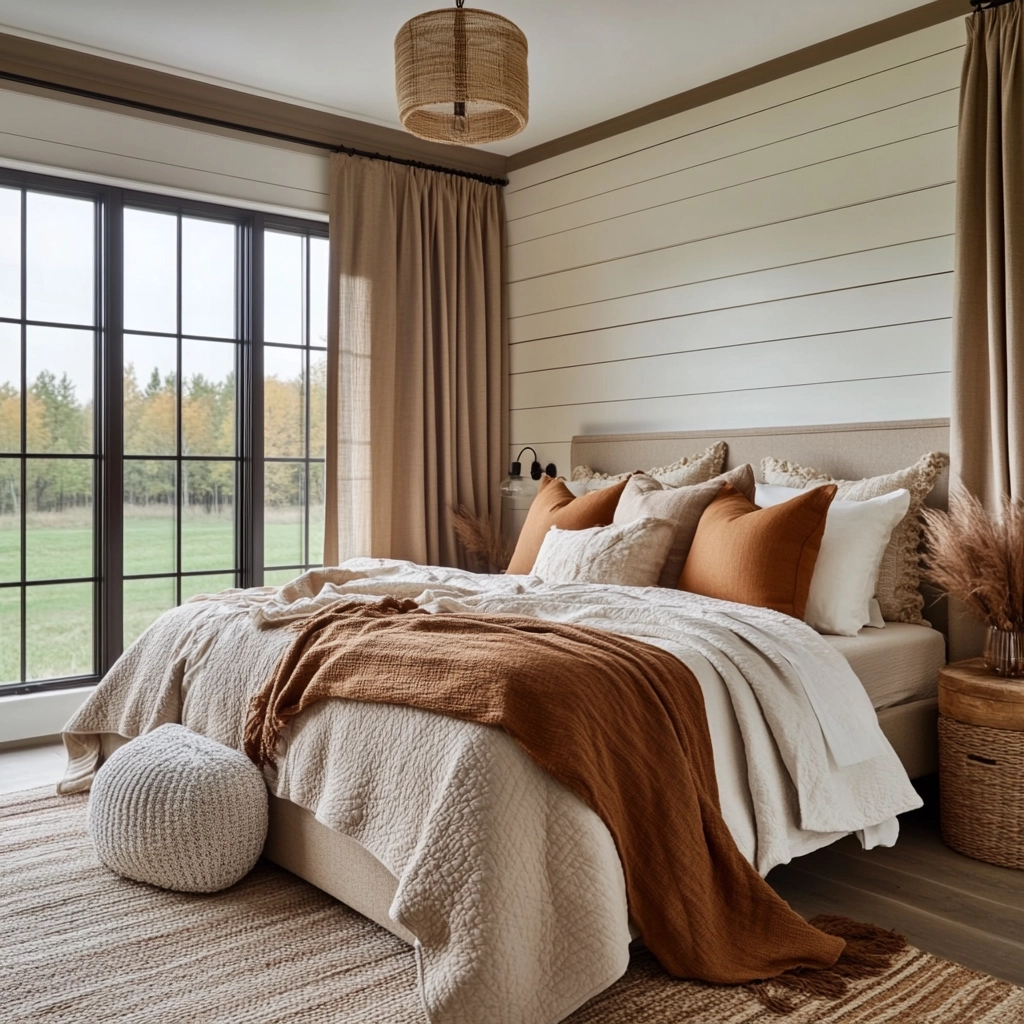 colorful farmhouse bedroom 57