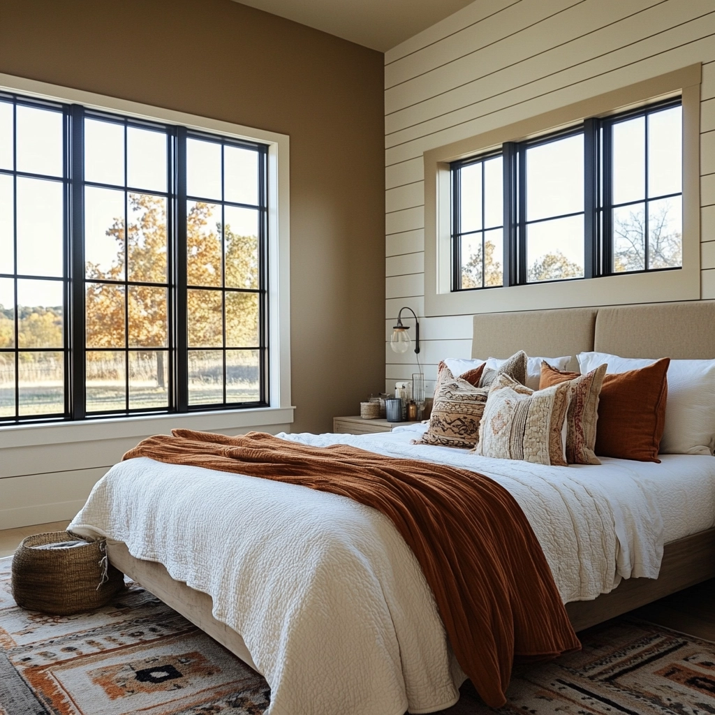 colorful farmhouse bedroom 59