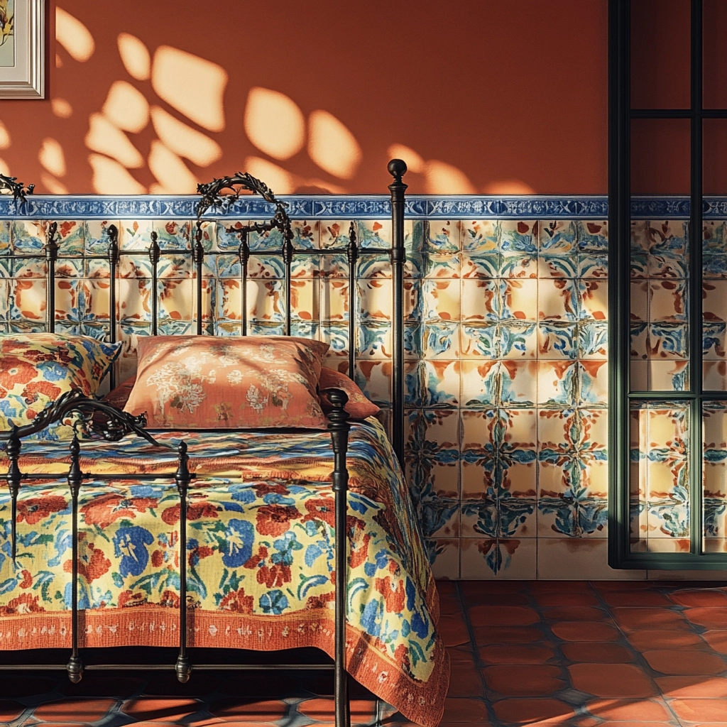 colorful farmhouse bedroom 61