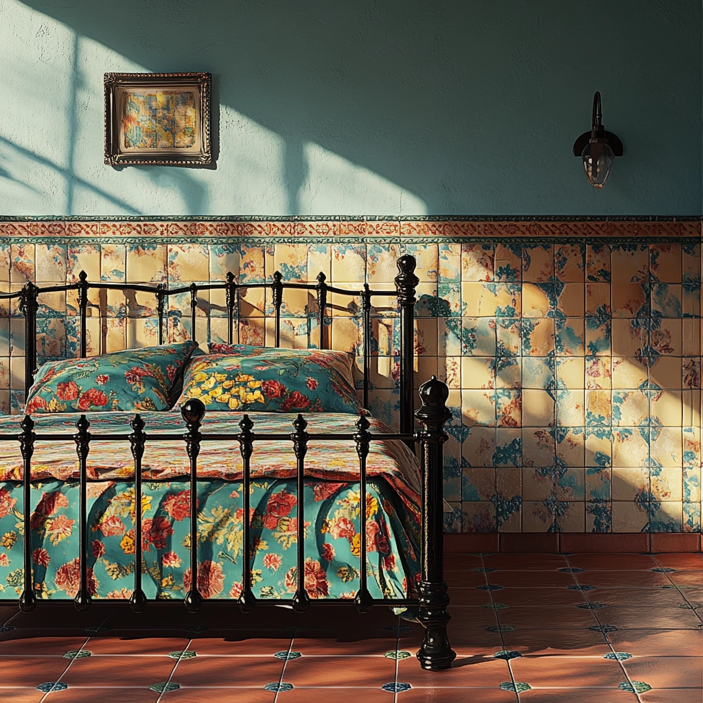 colorful farmhouse bedroom 62
