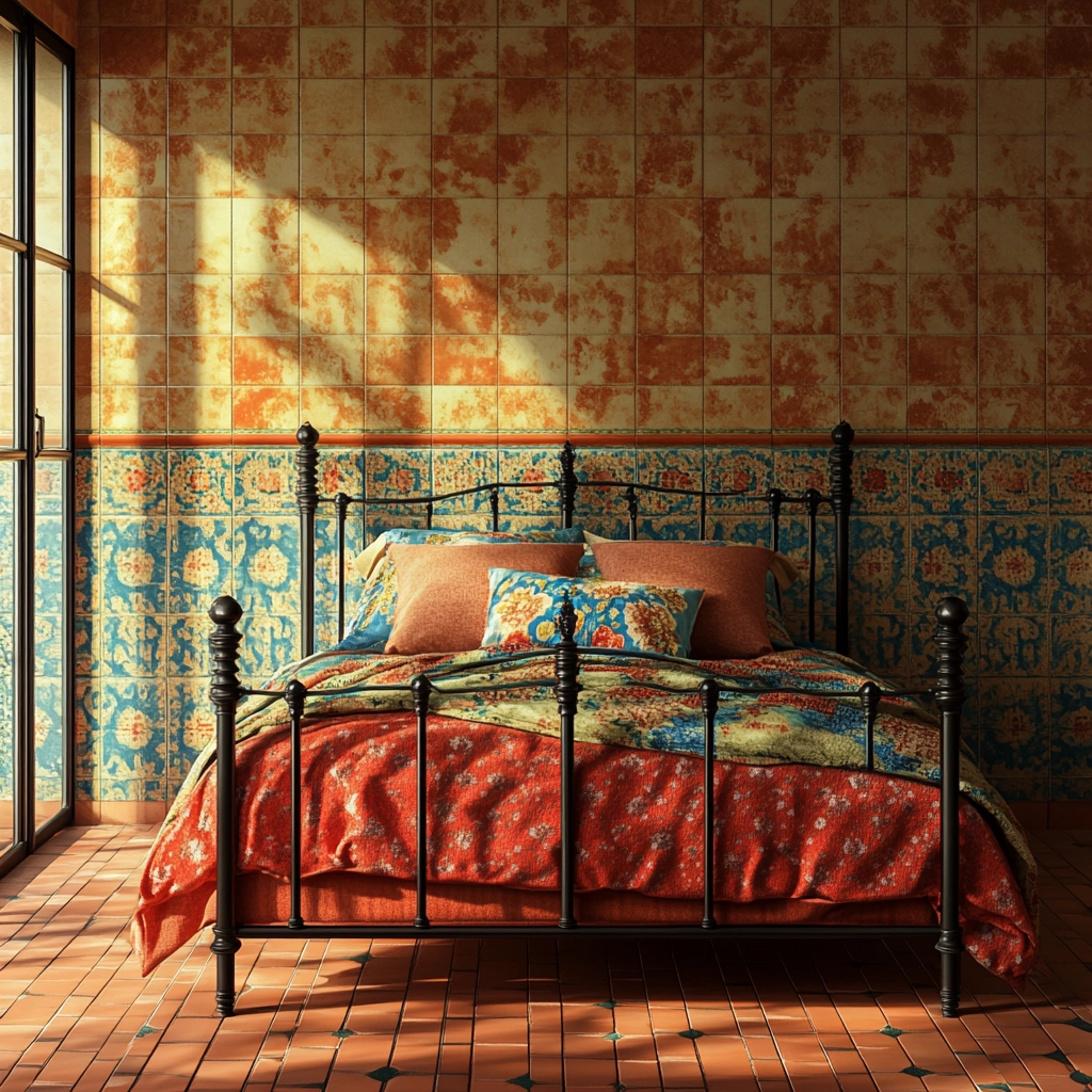 colorful farmhouse bedroom 64