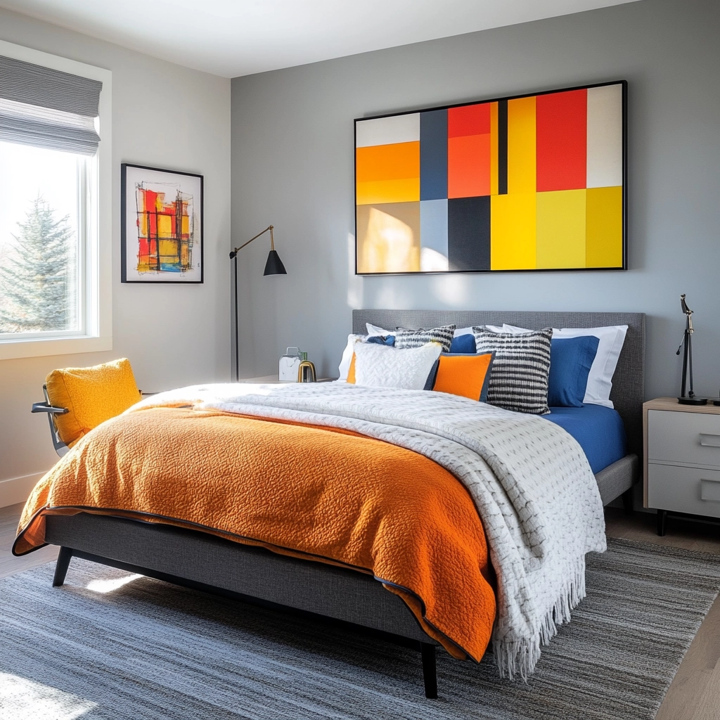colorful farmhouse bedroom 65
