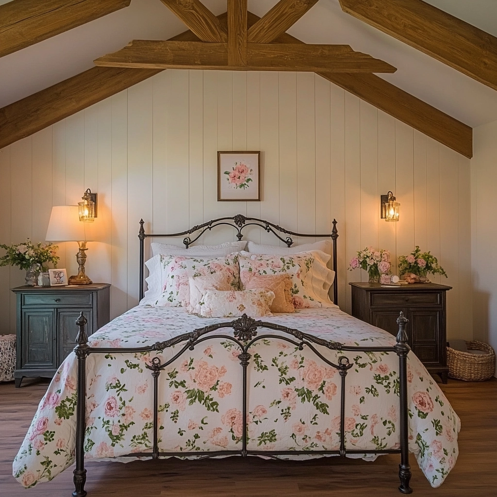 cozy farmhouse bedroom ideas romantic 7