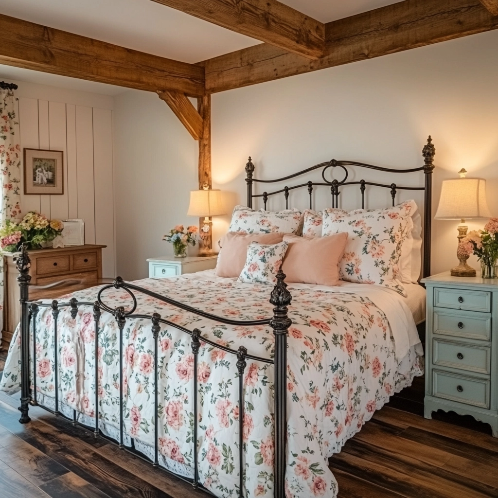 cozy farmhouse bedroom ideas romantic 8