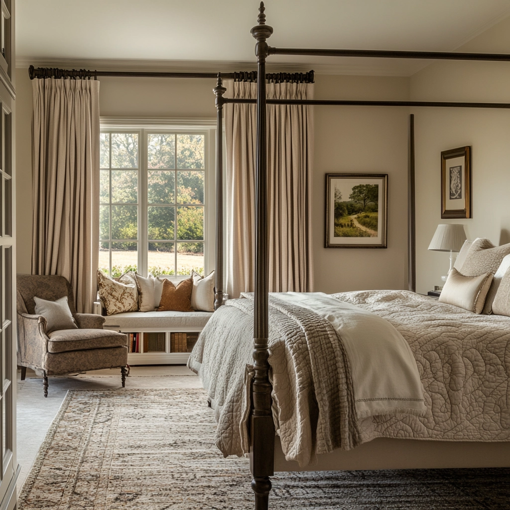 cozy modern farmhouse bedroom 23