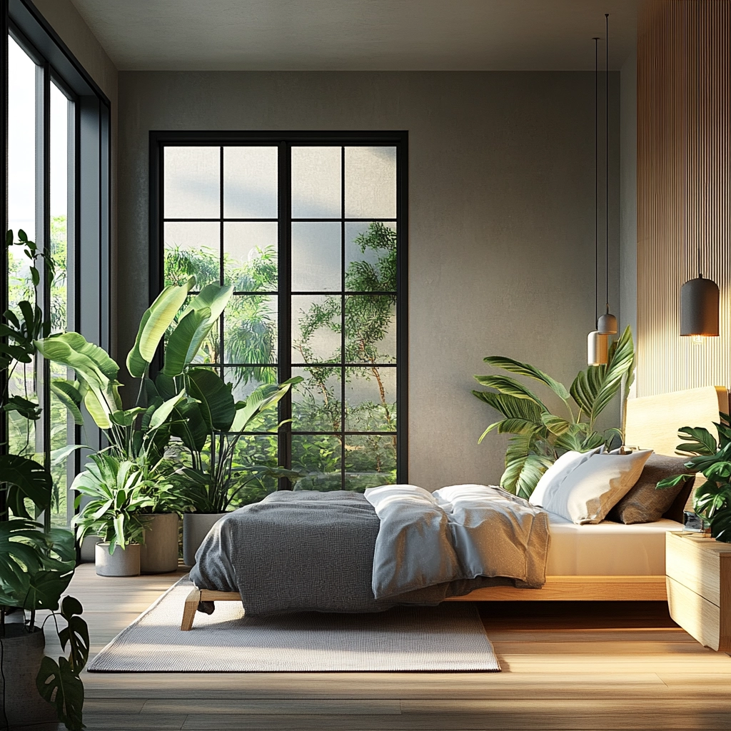 cozy modern farmhouse bedroom 59