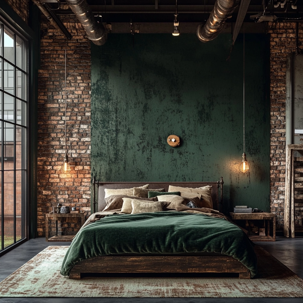 dark green farmhouse bedroom 12
