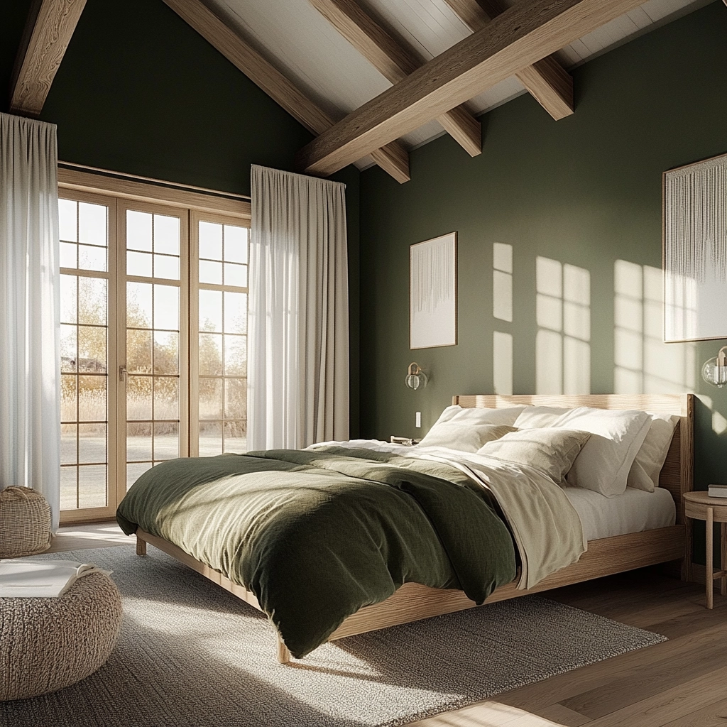 dark green farmhouse bedroom 13