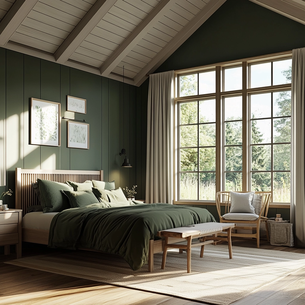 dark green farmhouse bedroom 14
