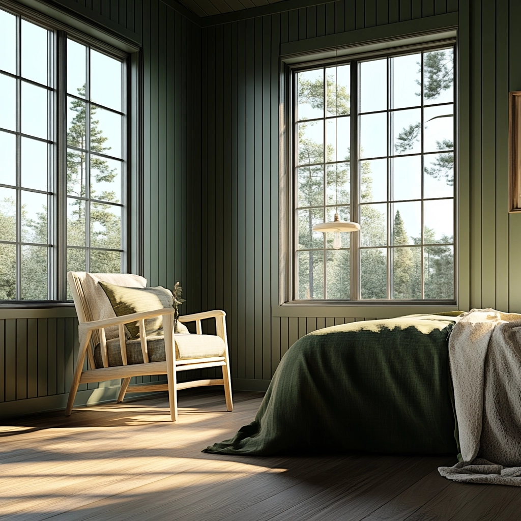 dark green farmhouse bedroom 15