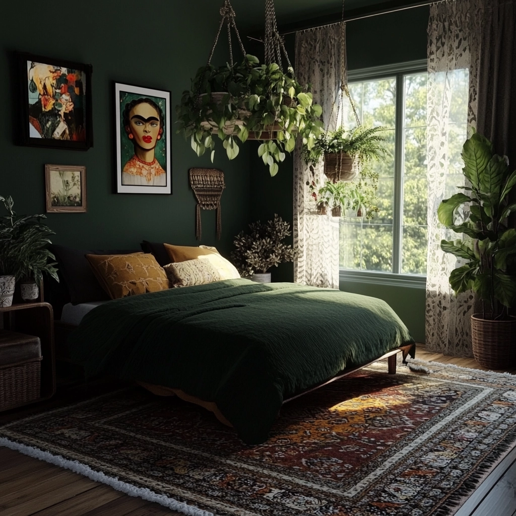 dark green farmhouse bedroom 18
