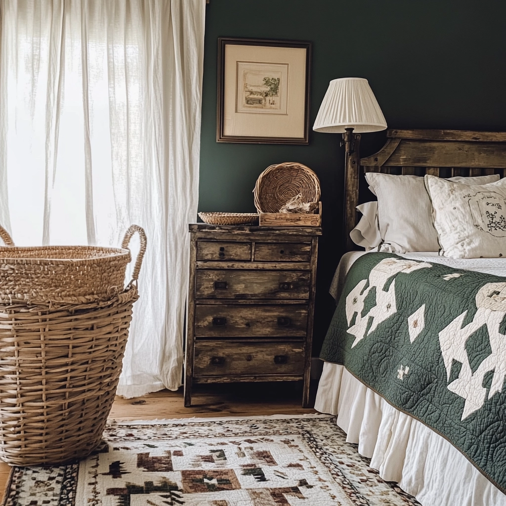 dark green farmhouse bedroom 2