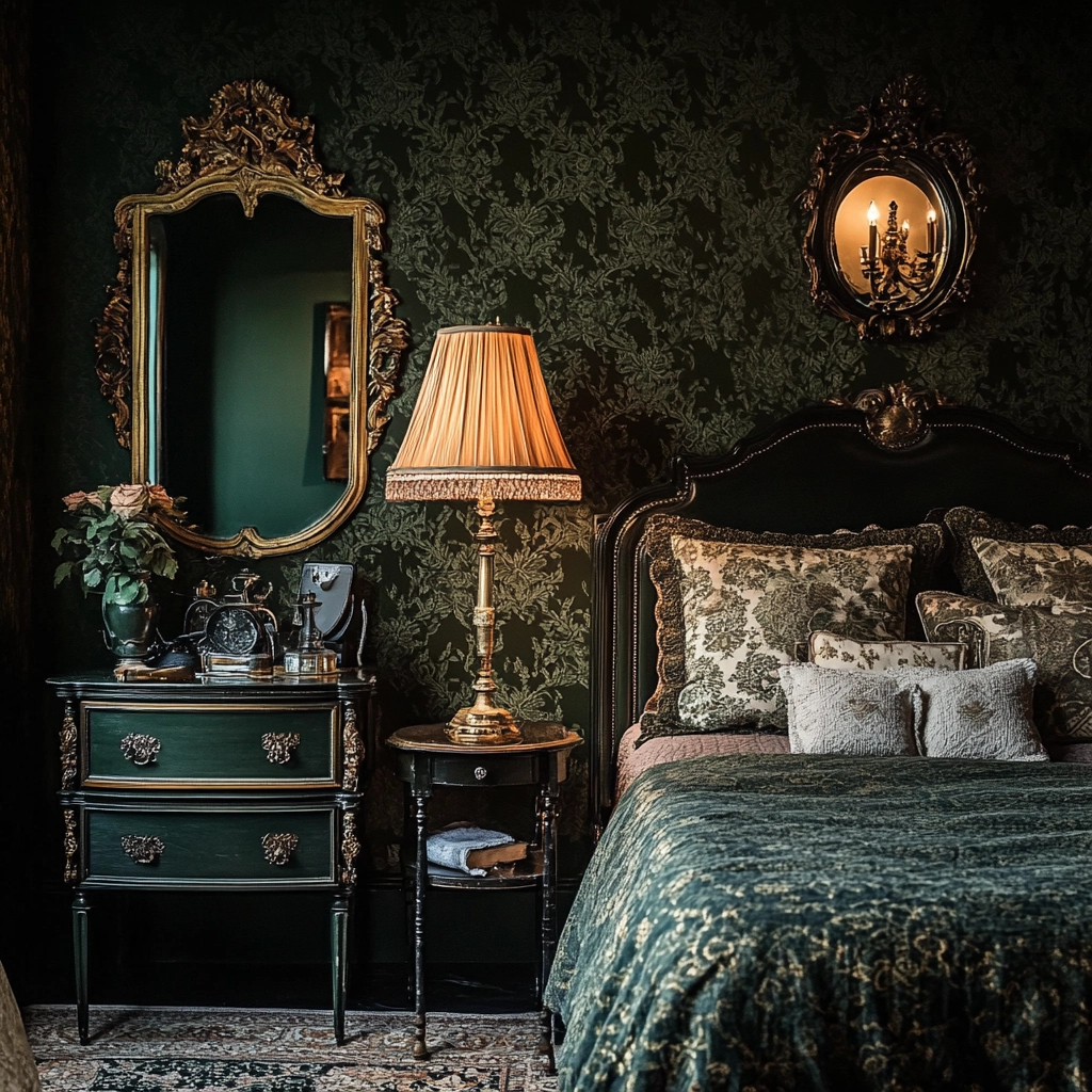 dark green farmhouse bedroom 21