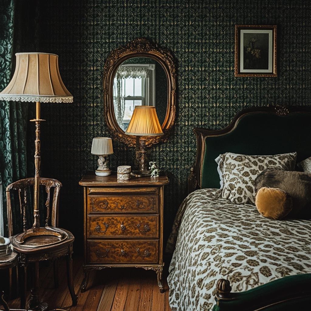 dark green farmhouse bedroom 24