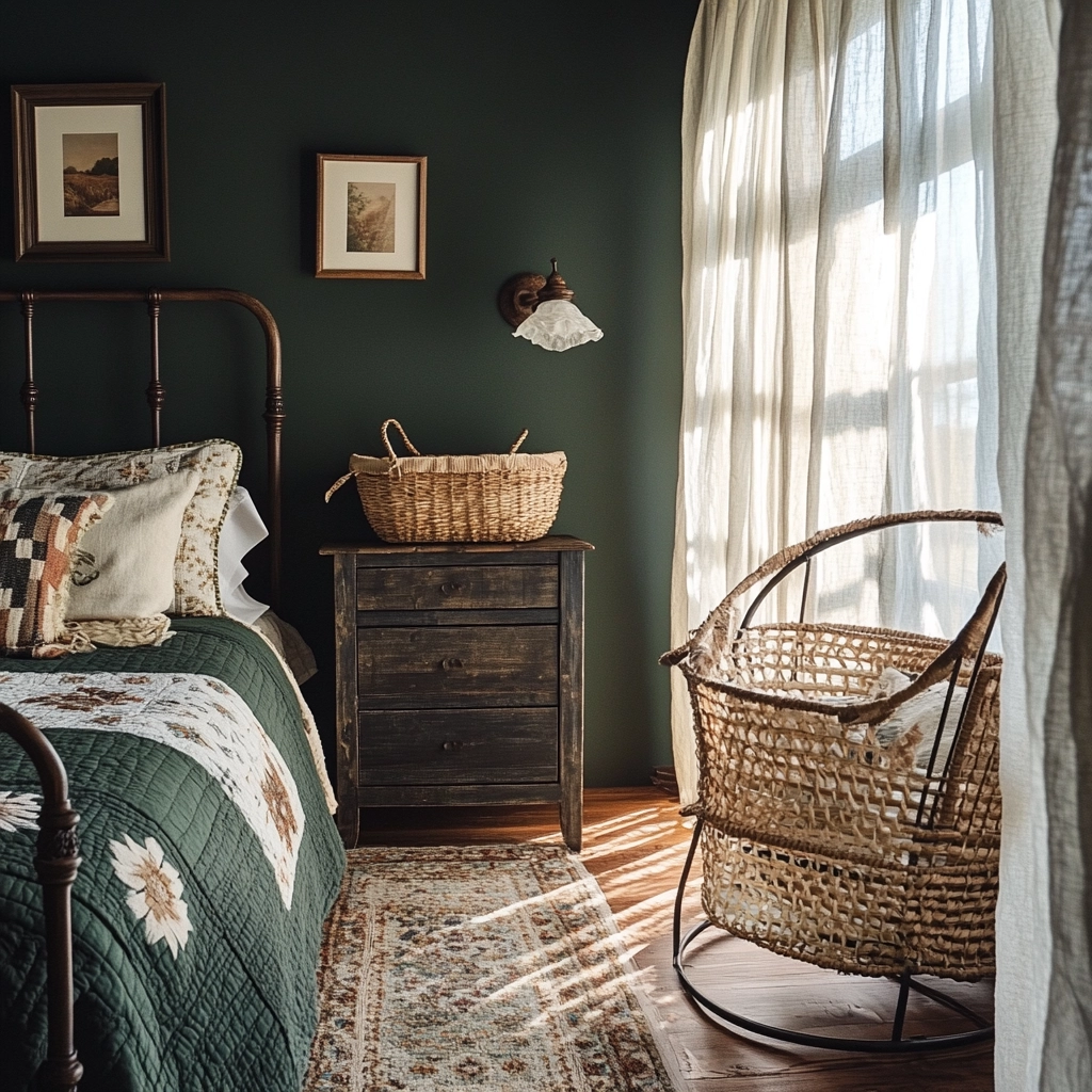 dark green farmhouse bedroom 3