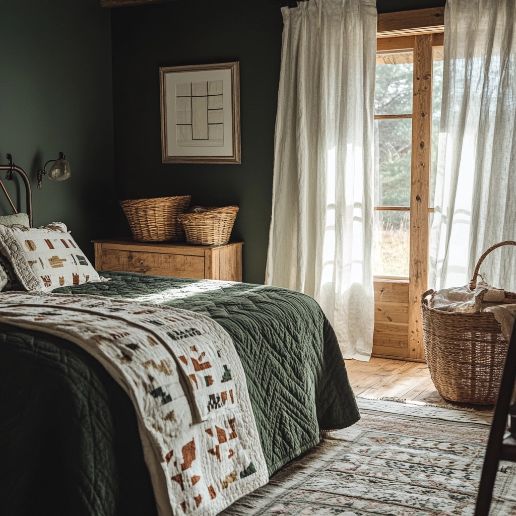 dark green farmhouse bedroom 4