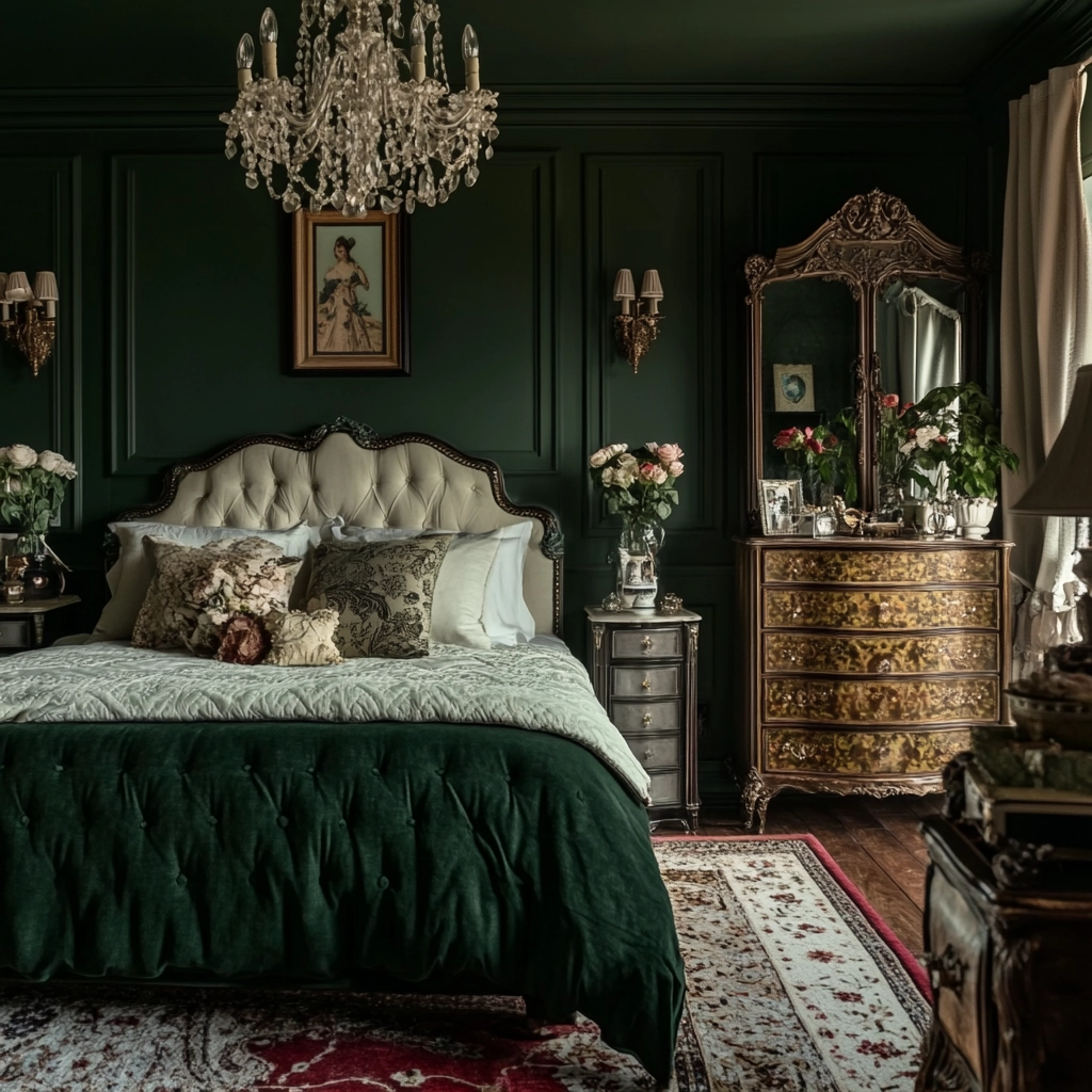 dark green farmhouse bedroom 42