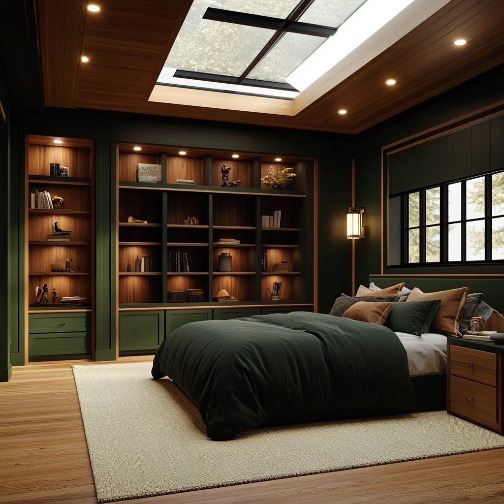dark green farmhouse bedroom 45