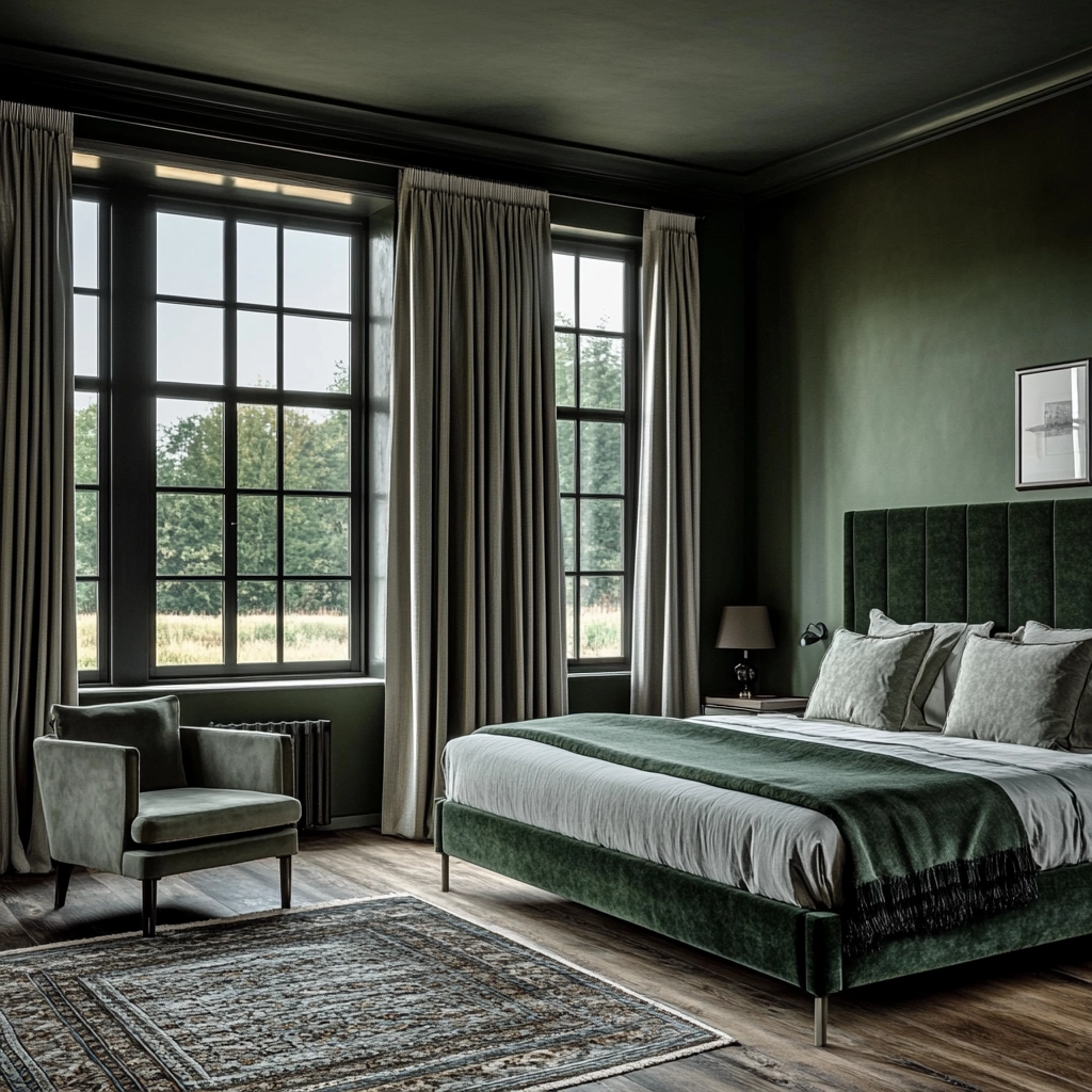 dark green farmhouse bedroom 53
