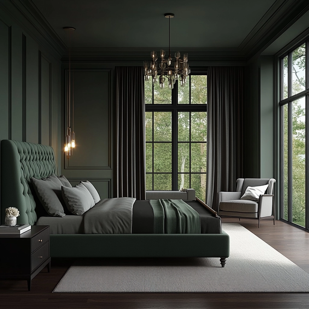dark green farmhouse bedroom 55