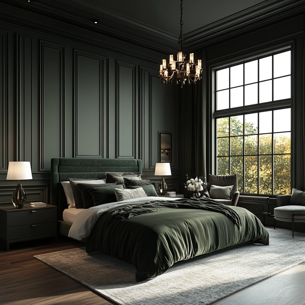 dark green farmhouse bedroom 56