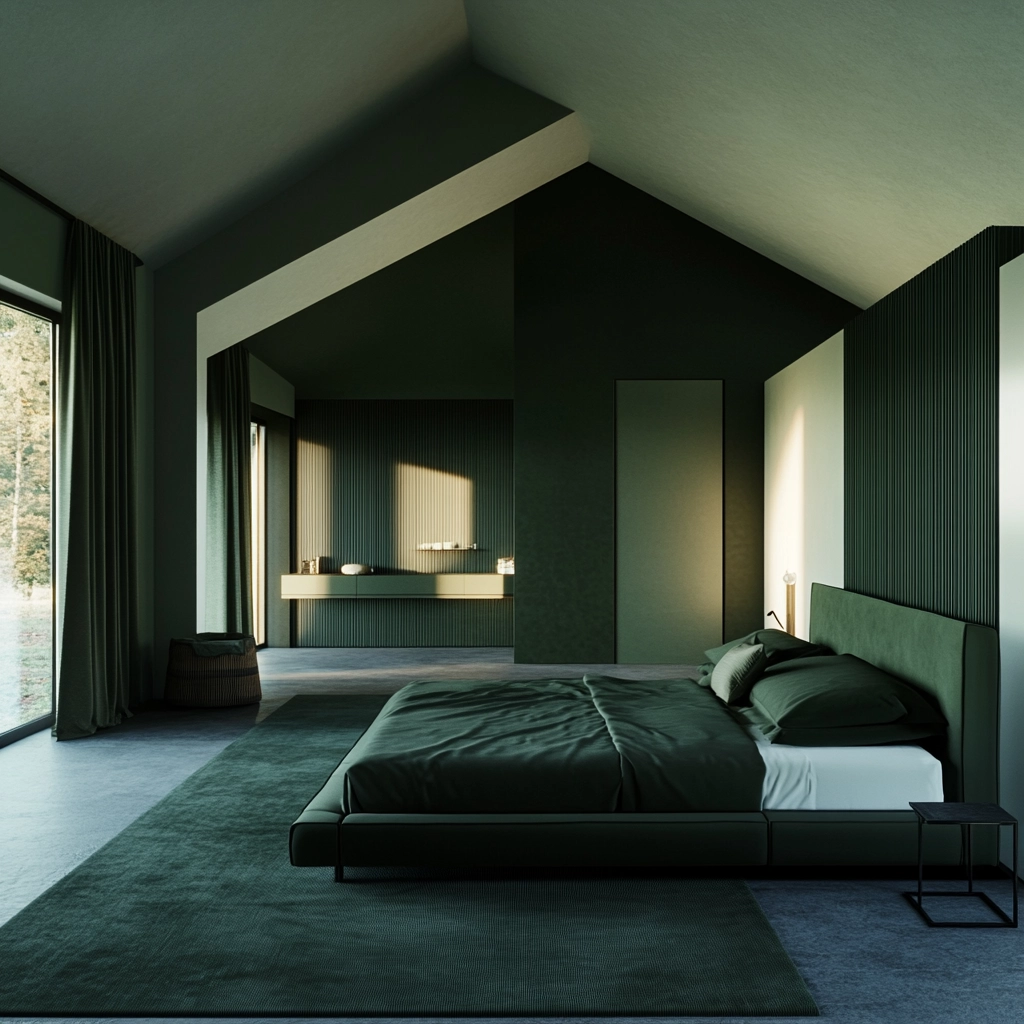 dark green farmhouse bedroom 57
