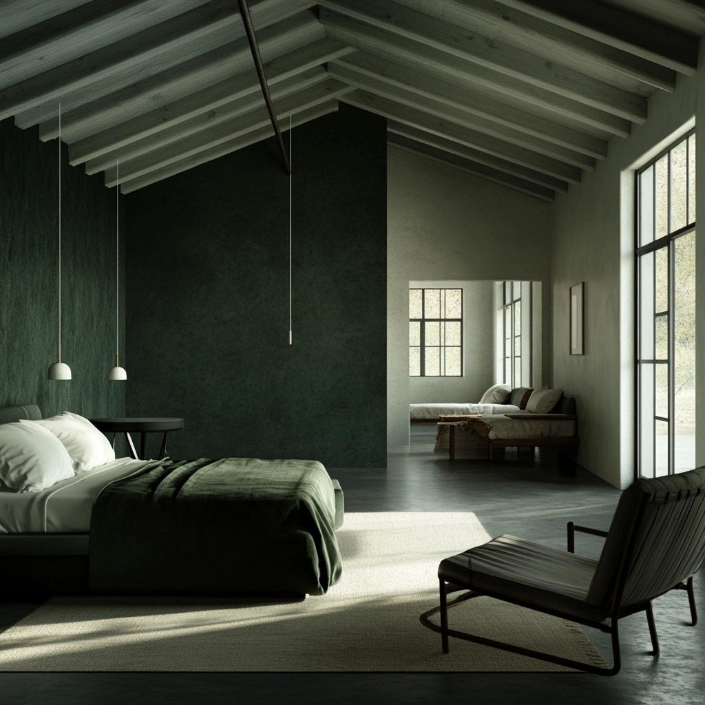 dark green farmhouse bedroom 59