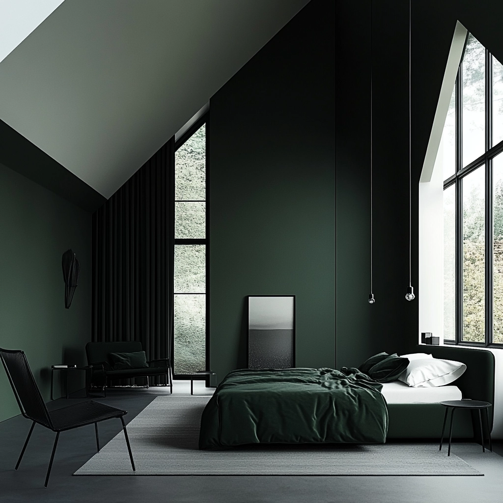 dark green farmhouse bedroom 60