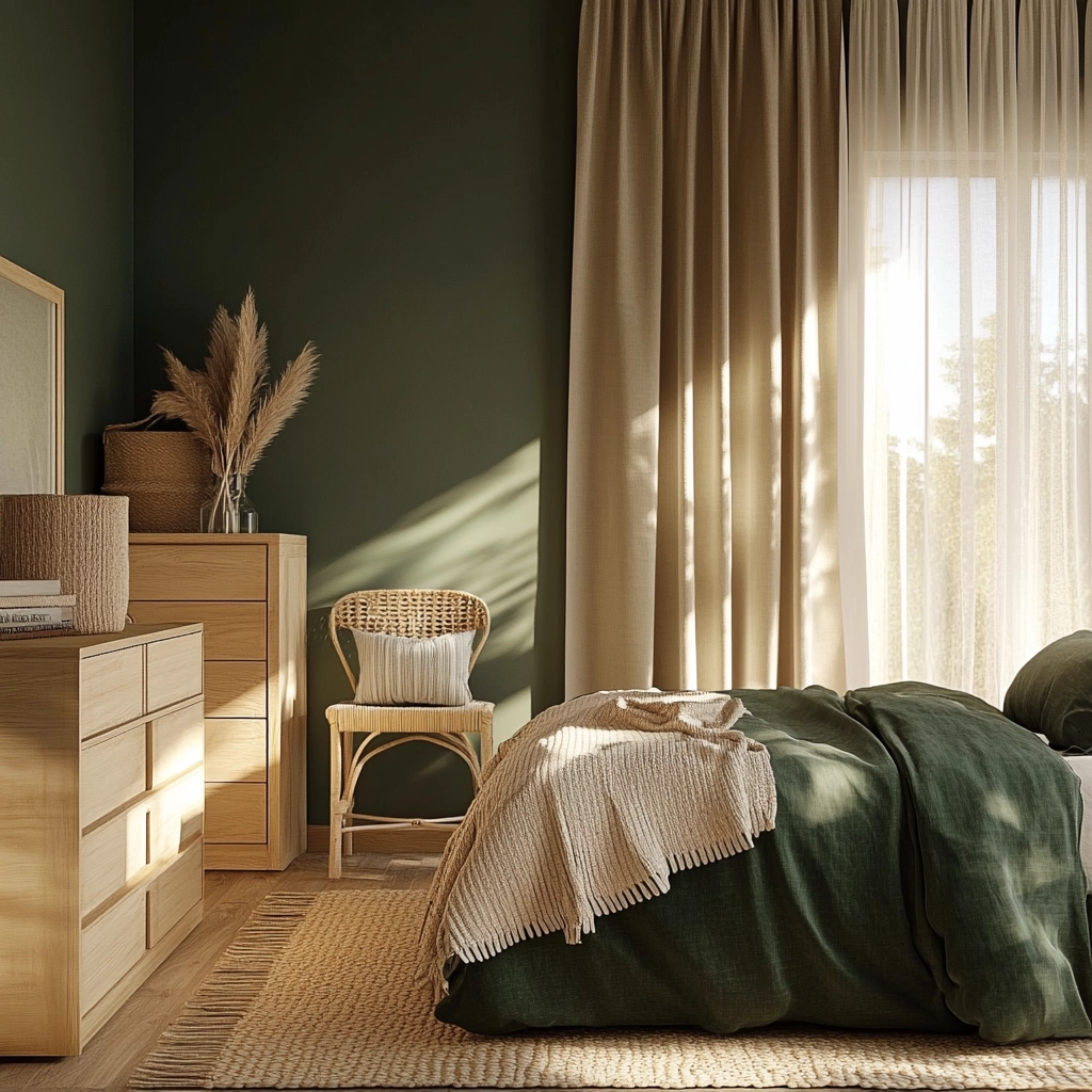 dark green farmhouse bedroom 61