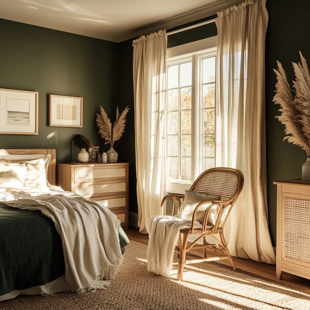 dark green farmhouse bedroom 63