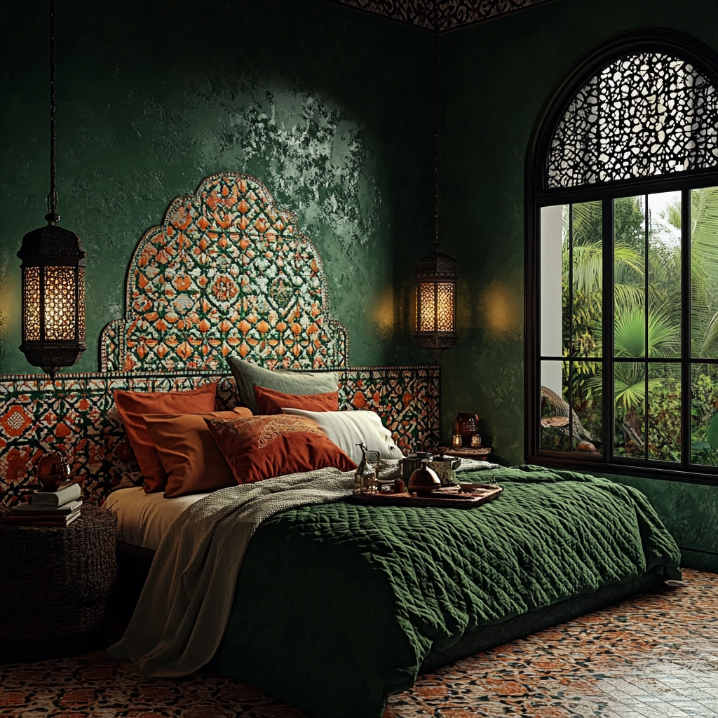 dark green farmhouse bedroom 69
