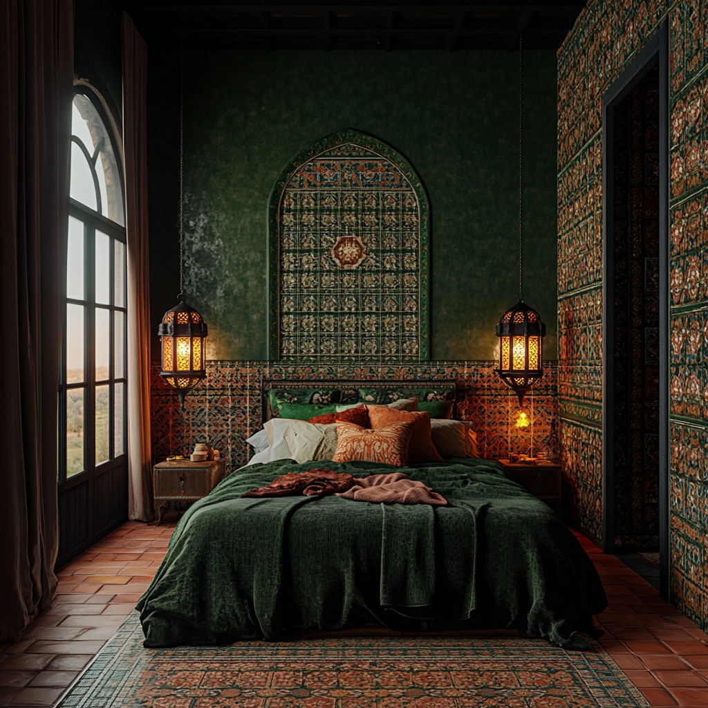 dark green farmhouse bedroom 70