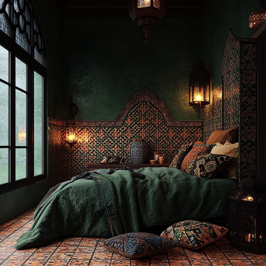 dark green farmhouse bedroom 72