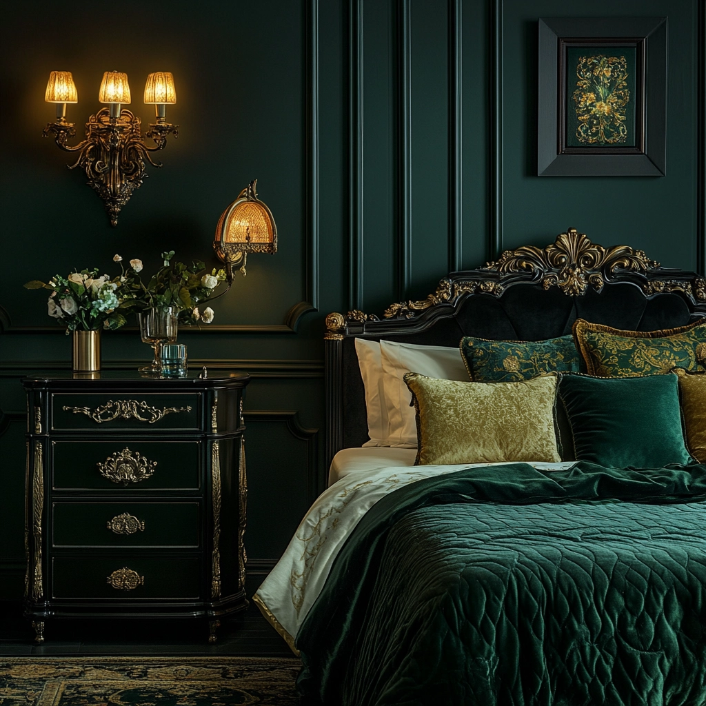 dark green farmhouse bedroom 76