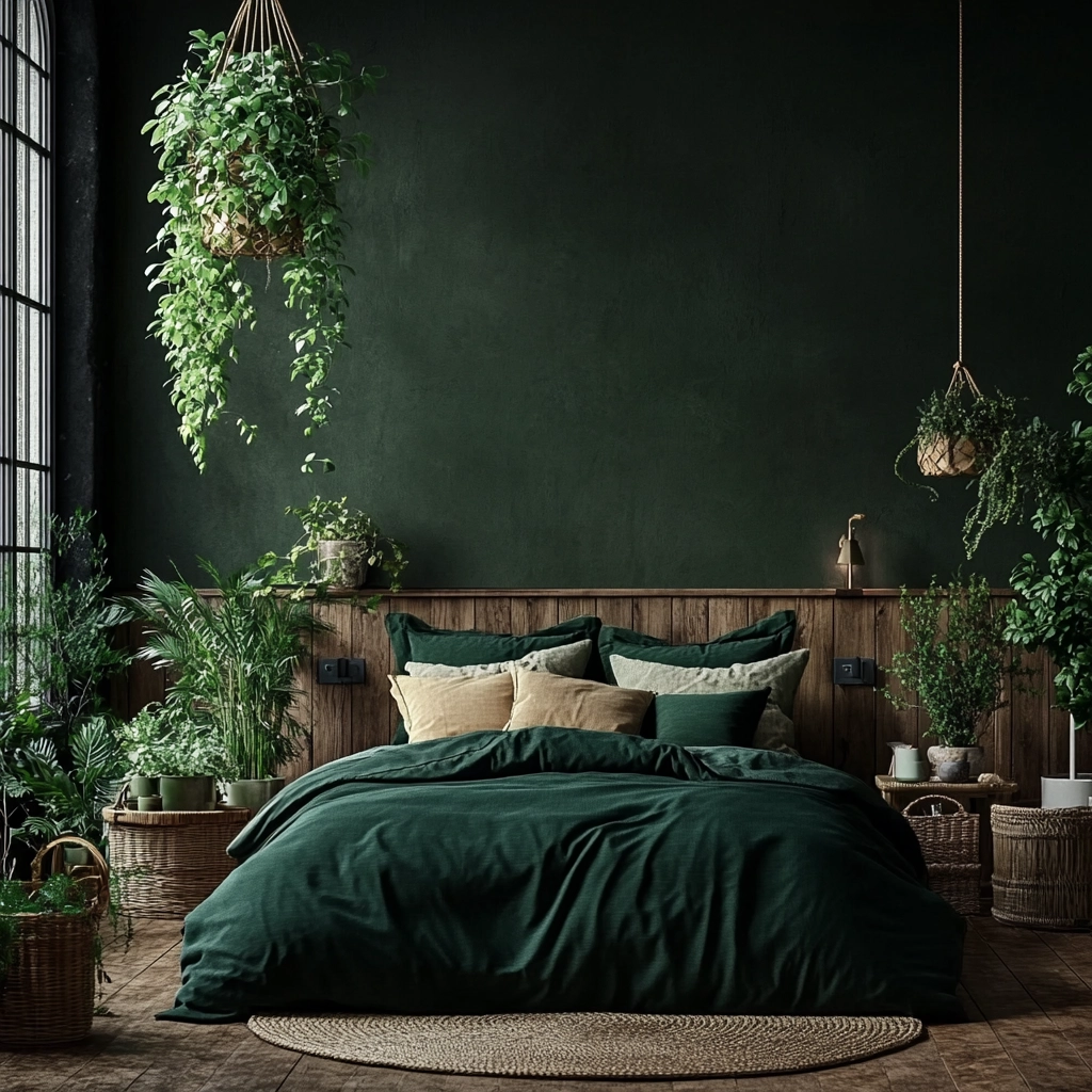 dark green farmhouse bedroom 78