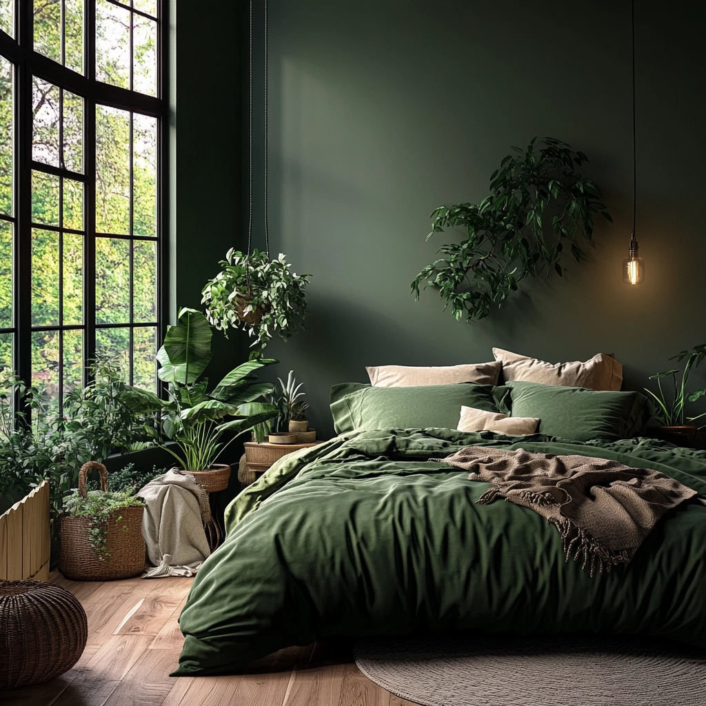 dark green farmhouse bedroom 80