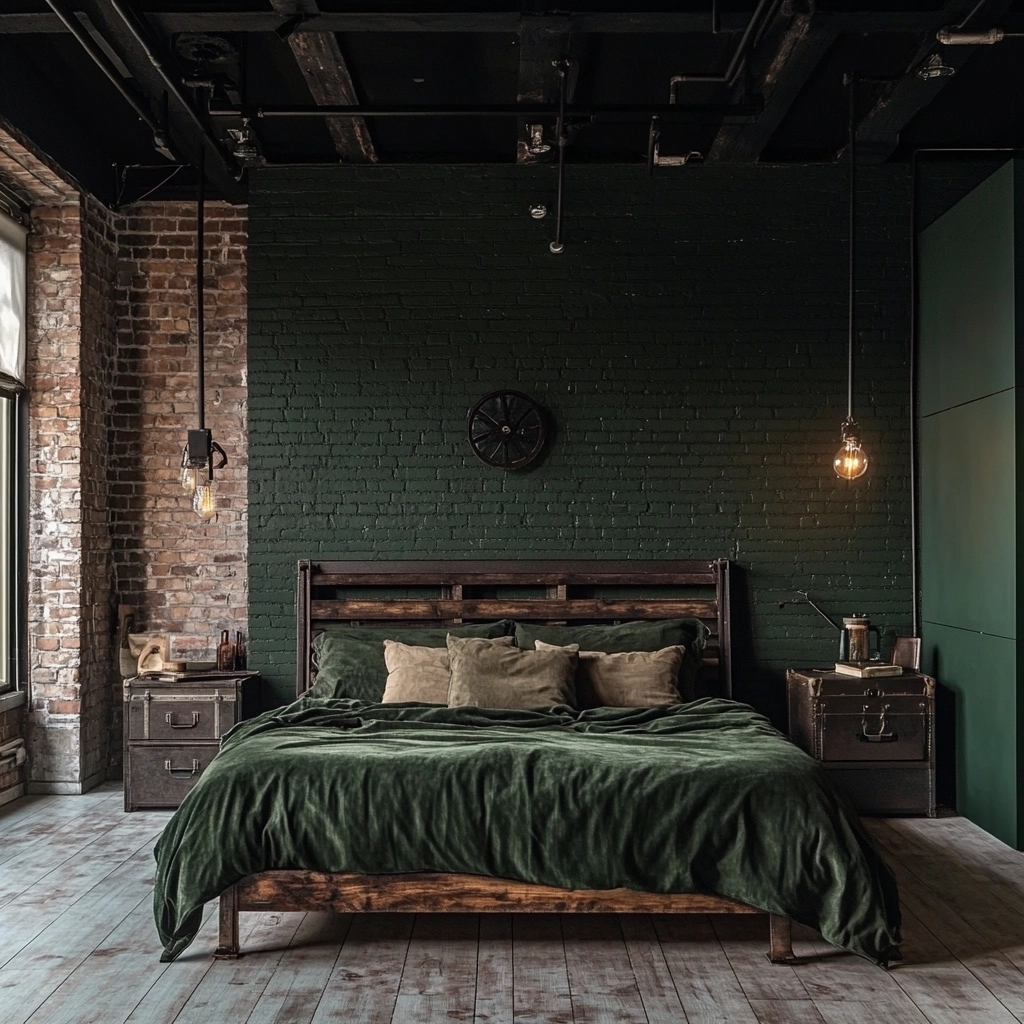 dark green farmhouse bedroom 9