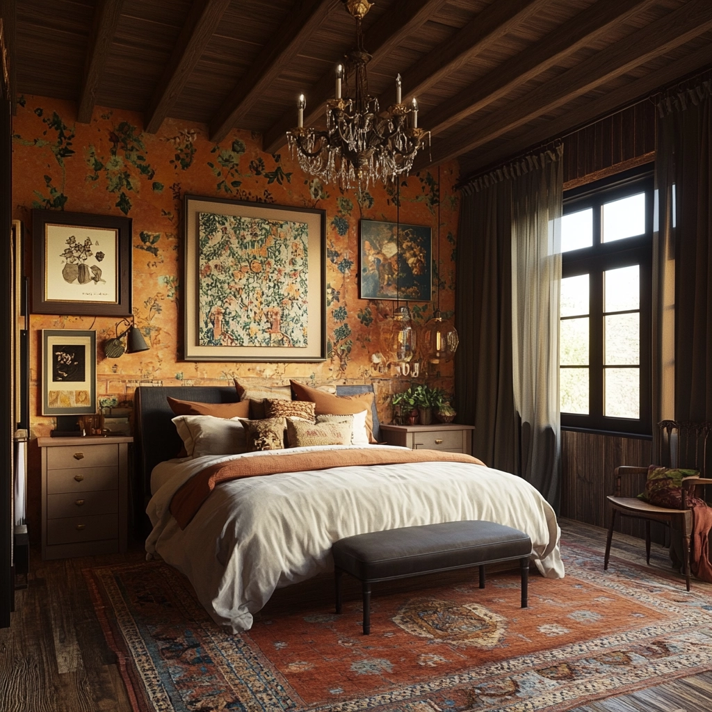 eclectic farmhouse bedroom 41